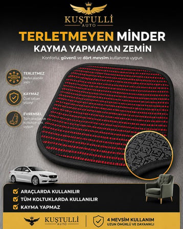 Kustulli Terletmeyen Kaydırmaz Tekli Minder (Kırmızı)