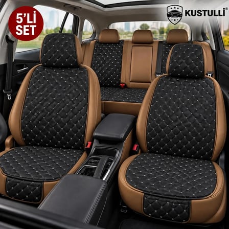 5'li Pilot Kapitone Terletmeyen Oto Koltuk Minder Cepli Model (Gri)