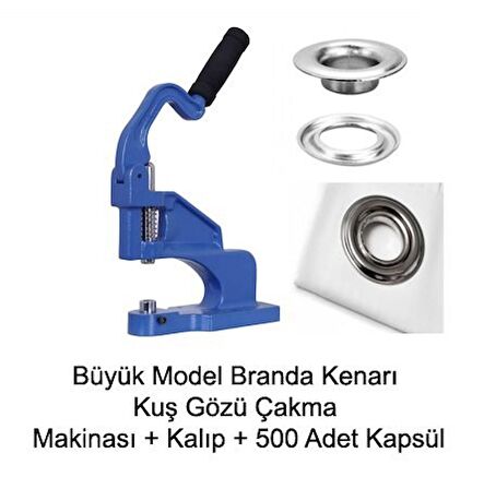 Branda Kenarı Orta Boy Tulumba El Presi 24 No Kuş Gözü Çakma Makinası + 500 Adet Kapsül