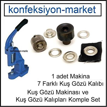 Kuş Gözü Çakma Makinası ve 7 Farklı Kalıp