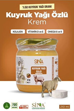 Sina - Kuyruk Yağı Özlü Krem 210 Ml (%50 Kuyruk Yağı Oranı)