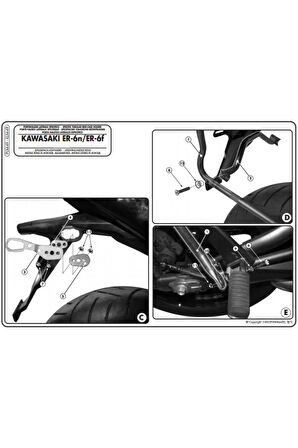 Plx449 Kawasaki Er-6n - Er-6f 650 (09-11) Yan Çanta Taşıyıcı