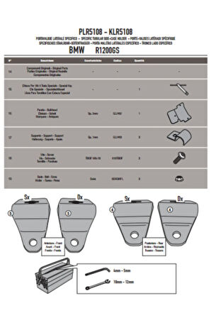 Gıvı Plr5108 Bmw R 1200 Gs-adventure (13-18)-r1250 Gs (19-20)-adventure (19-20) Yan Çanta Taşıyıcı