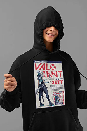 Valorant Jett Baskılı Unisex Oversize Hoodie