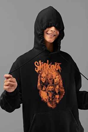 Slipknot Müzik Grubu Baskılı Unisex Oversize Rock Metal Hoodie