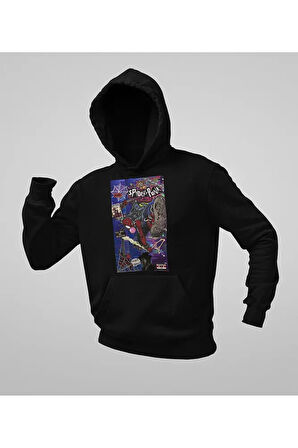 Spider-Punk Baskılı Unisex Oversize Örümcek Adam Hoodie
