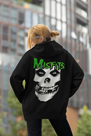 Misfits Müzik Grubu Baskılı Unisex Oversize Hoodie