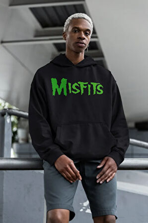 Misfits Müzik Grubu Baskılı Unisex Oversize Hoodie