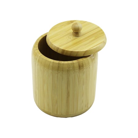 NO-12 AHŞAP - BAMBU ŞEKERLİK KAPAKLI ÇAP: 11.3CM DERİNLİK: 11CM (K0)