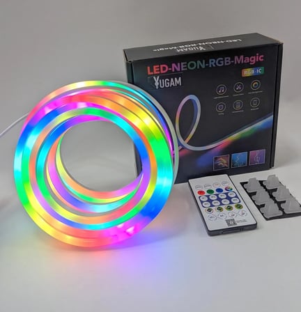 Neon LED Esnek Aydınlatma - RGB MAGIC SMART - 5 Metre Paket IP67 - Uzaktan Kumanda + Uygulama (K0)