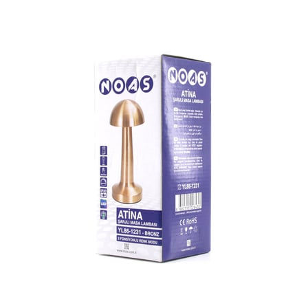 OVAL - METAL MANTAR MASA LAMBASI DOKUNMATİK - RENKLİ TYPE-C ŞARJLI 3 FONKSİYONLU YL86-1231 (K0)
