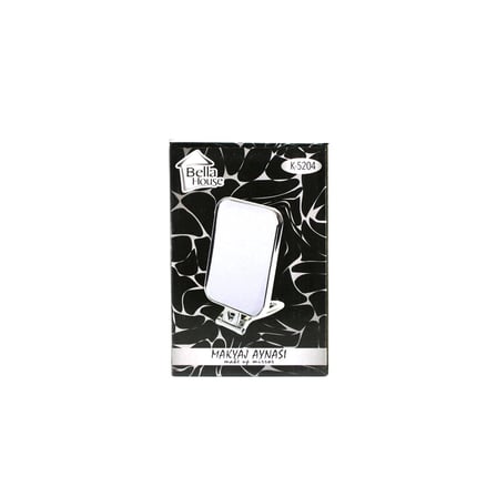 DİKDÖRTGEN - GÜMÜŞ 15X11.5CM MAKYAJ AYNASI ÇİFT TARAFLI KATLANIR AYAKLI (K0)