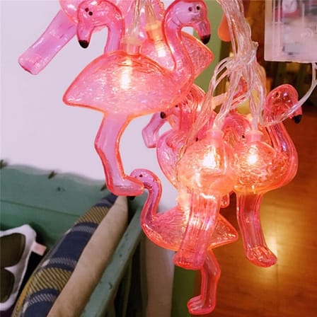10'lu Pilli Led Flamingo Dekoratif Işık Zinciri Aydınlatma 1,5 Mt (K0)