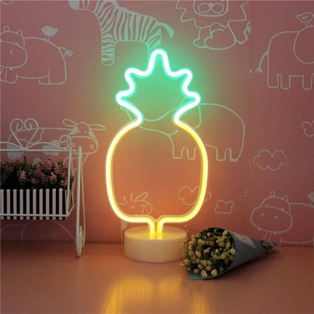 Dekoratif Ananaslı Neon Led Masa Ve Gece Lambası Hediyelik Lamba (K0)