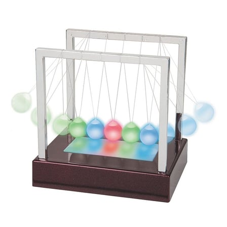 Led Işıklı Newtons Balans Newton Beşiği Topları Bilye Büyük Boy (K0)