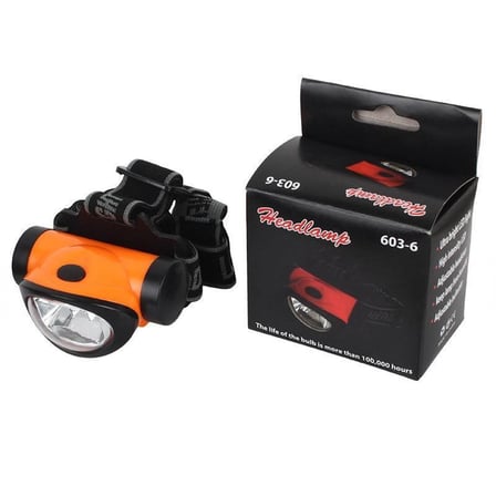 3 Fonksiyonlu 6 Ledli Oynar Başlıklı Pilli Kafa Işığı Lambası (K0)