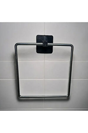 Kare Yapışkanlı Krom Kaplama Kare Havluluk Banyo Havlu Kare Pratik Askılık