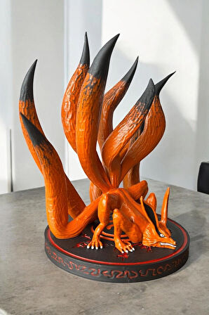 Kurama (Kyubi) 3D Baskı Koleksiyon Figürü – El Boyaması, naruto Lanetli mühürlü
