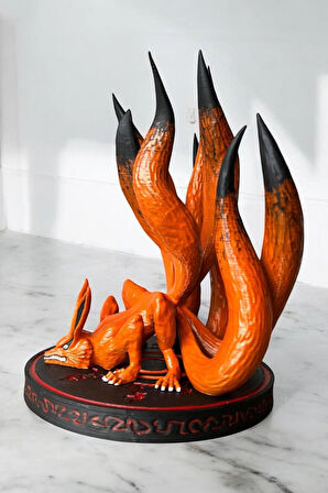 Kurama (Kyubi) 3D Baskı Koleksiyon Figürü – El Boyaması, naruto Lanetli mühürlü