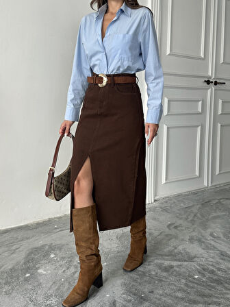 ETEK UCU KESİK ÖN YIRTMAÇ KETEN ETEK