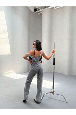 KADIN KAR SİYAH KANGURU CEP BOL PAÇA KOT BAHÇEVAN TULUM