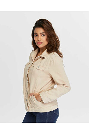 KADIN FÜME BOYFRİEND UZUN KETEN CEKET