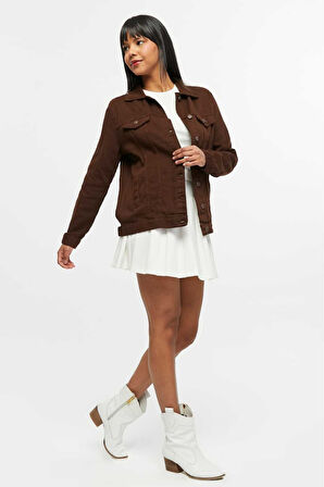 KADIN BOYFRİEND UZUN KETEN CEKET