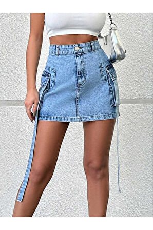 KADIN BUZ KAR KAPAK KUŞAKLI KÖRÜK CEP KOT ETEK