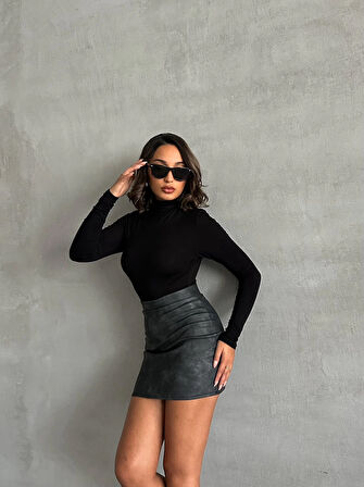 Eskitme deri mini etek