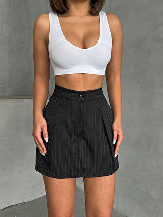 Çizgili şort etek