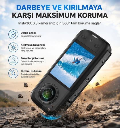 İnsta360 X3 Uyumlu Silikon Kılıf,İnsta360 X3 Uyumlu Koruma Kılıfı