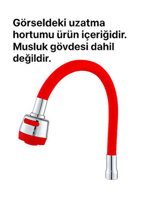 Kırmızı Silikonlu 2 Fonksiyonlu Kubar Musluk Başlığı – Oynar Başlık, Su Tasarrufu ve Konfor