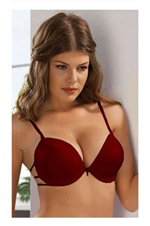 Kadın Kırmızı Taşlı Biyeli Micro Sütyen 7007