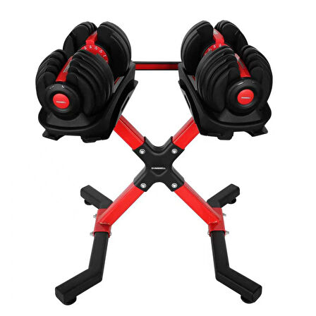 Ayarlanabilir Dambıl  Ve Stand Seti 2 x 40 Kg Ayarlanabilir  Mekanizmalı Dambıl + Dambıl Standı 