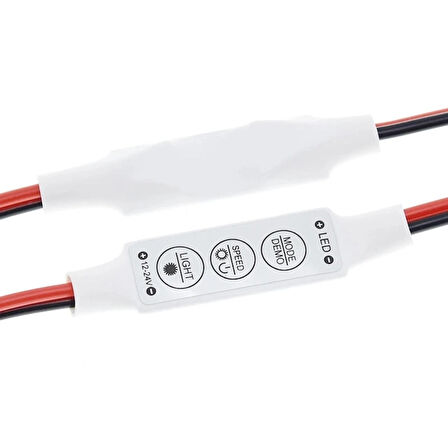 Mini LED Şerit Işık Kumandası - Mod Değiştirici, Hız ve Parlaklık Ayarı