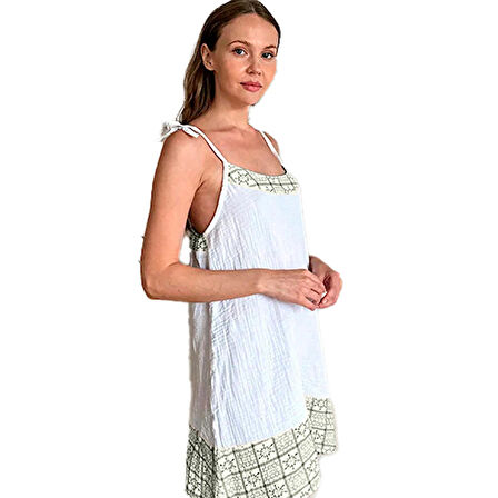 Süper Hafif %100 Pamuk 2 katlı Müslin Gecelik Gecenin Vazgeçilmezi | Nefes Alır| Gots Sertifikalı