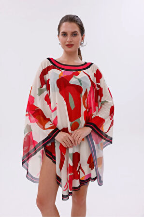 Kısa Kimono Pareo - Tesettür Pareo - Kemer Model 180x135 Cm