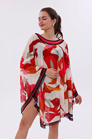Kısa Kimono Pareo - Tesettür Pareo - Kemer Model 180x135 Cm
