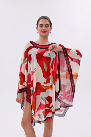 Kısa Kimono Pareo - Tesettür Pareo - Kemer Model 180x135 Cm