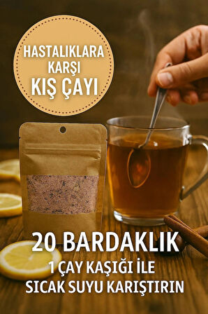 Doğal Karışım Kış Çayı,Nane, Limon, Okaliptus, Dut, Zencefil, Kuşburnu,Pancar Şekeri 20 bardaklık