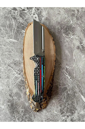 Mtech Antrasit Tank Kamp Çakısı – Desenli Kompakt Kabze, İçten Kilitli, Kemere Klipsli