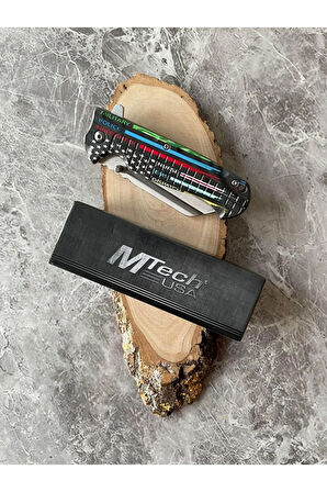 Mtech Antrasit Tank Kamp Çakısı – Desenli Kompakt Kabze, İçten Kilitli, Kemere Klipsli