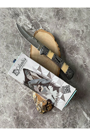 B3159 Kamp Çakısı – Metal Krem Kabze – 9 cm Namlu – Klipsli & Kılıflı