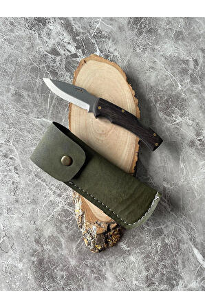 Şimşek Desenli Kamp Çakısı – Venge Kabze – 6,5 cm Namlu – Sırttan Kilitli – Kılıflı