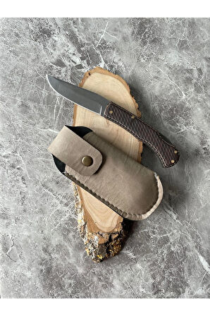 Siyah Verzalit Kabzeli Kamp Çakısı – 8 cm Namlu – Sırttan Kilitli – Kılıflı