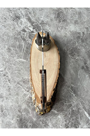 Ceviz Parmak Tutmalı Kabzeli Kamp Çakısı – 9 cm Namlu – Sırttan Kilitli – Kılıflı