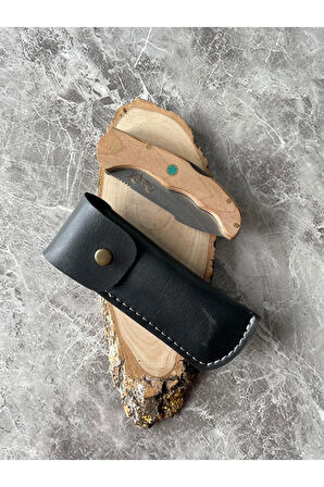 Ceviz Parmak Tutmalı Kabzeli Kamp Çakısı – 9 cm Namlu – Sırttan Kilitli – Kılıflı