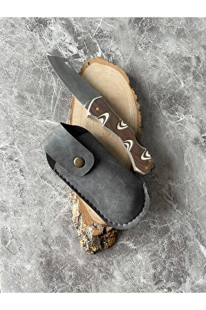 Verzalit Kabzeli Kamp Çakısı – 7,5 cm Namlu – Sırttan Kilitli – Kılıflı