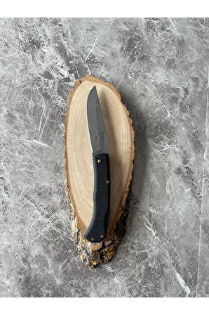 Kurt Gravürlü Verzalit Kabzeli Sırttan Kilitli Kamp Çakısı – 19 cm