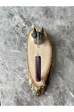 Epoksi Kamp Çakısı – 8 cm Namlu – Sırttan Kilitli – Kılıf Dahil – El Yapımı